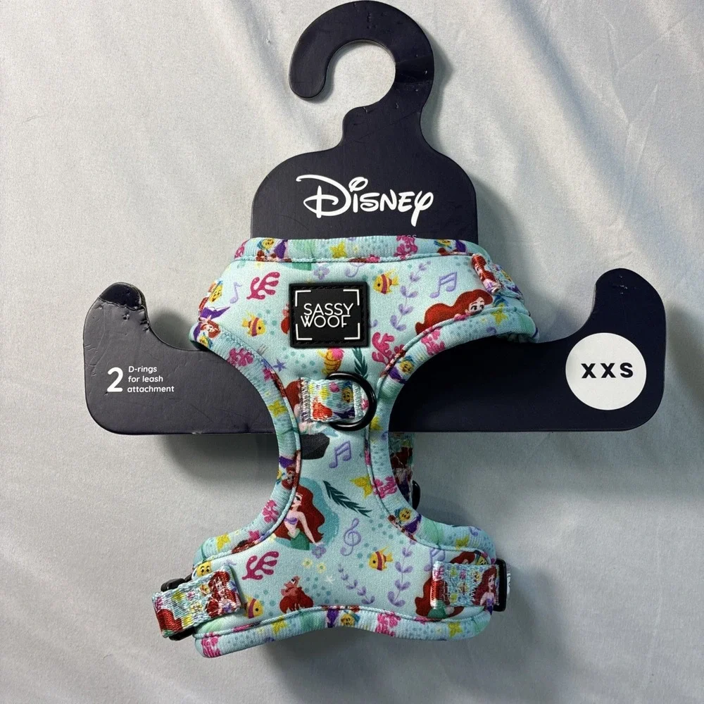 Sassy Wolf Soft Adjustable Dog Harness Disney Little Mermaid Design Size XXS New